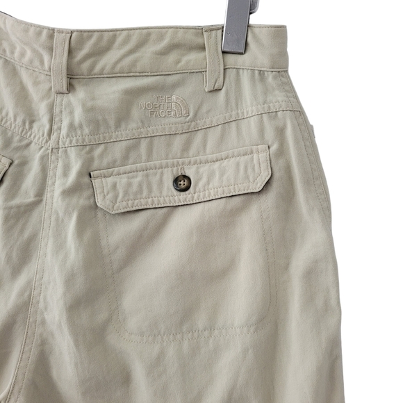 NORTH Face Y2K Shorts Khaki Hi-Waist Hike Athleisure Nylon Size 12 - Picture 3 of 7